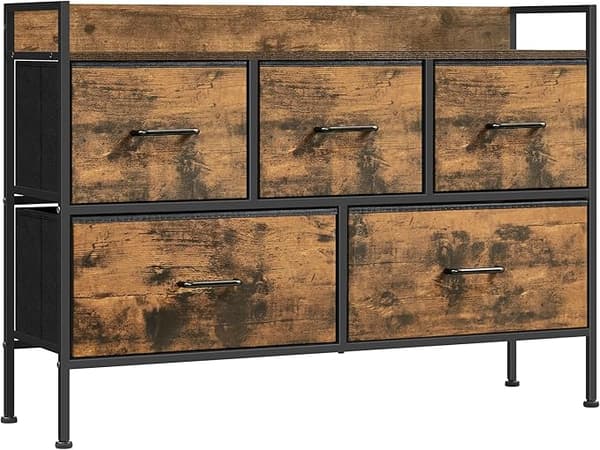 Kommode, 98,2x29x70 cm, Brun og Sort