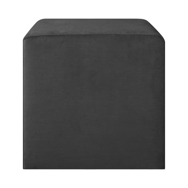 Puff 45x45x45 cm mörkgrå polyester