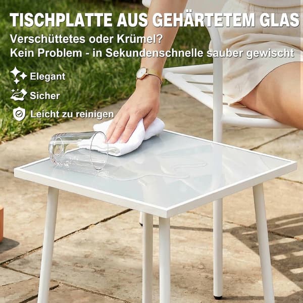Bistroset 55x58x82 cm Vit Metall