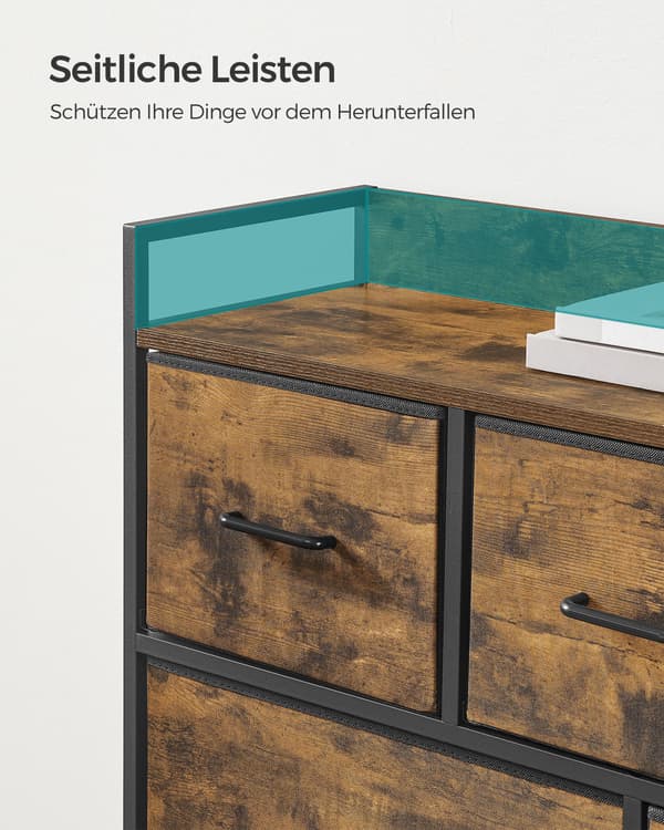 Kommode 98x28,5x85 cm Sort Stof