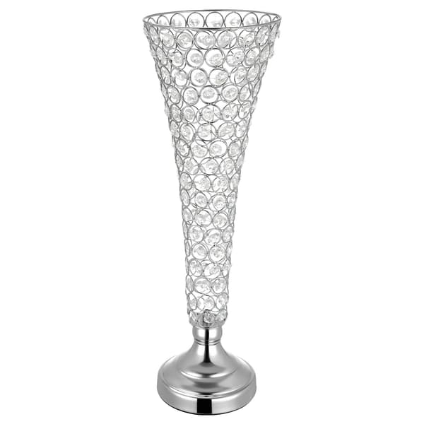 Blomvas 51x17 cm Silver Kristall Stål