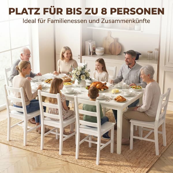 Matbord 180x90x76 cm krämvit