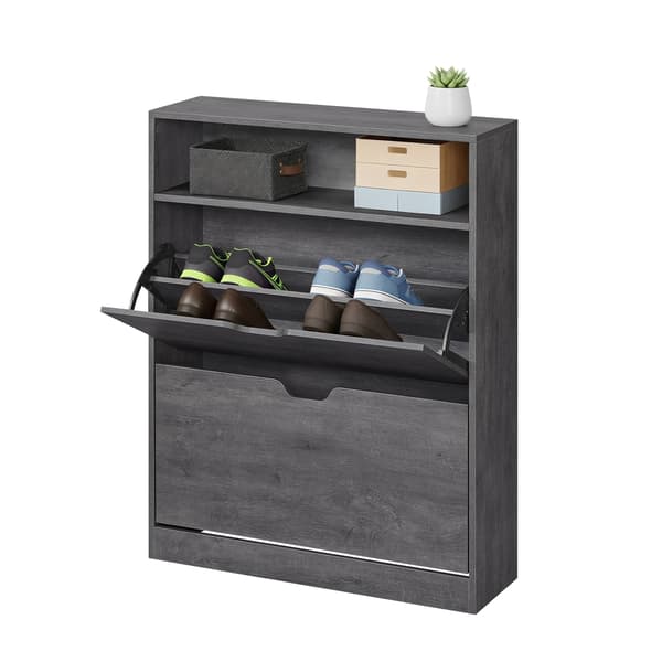 Skoskap 24x80x102 cm Grått tre