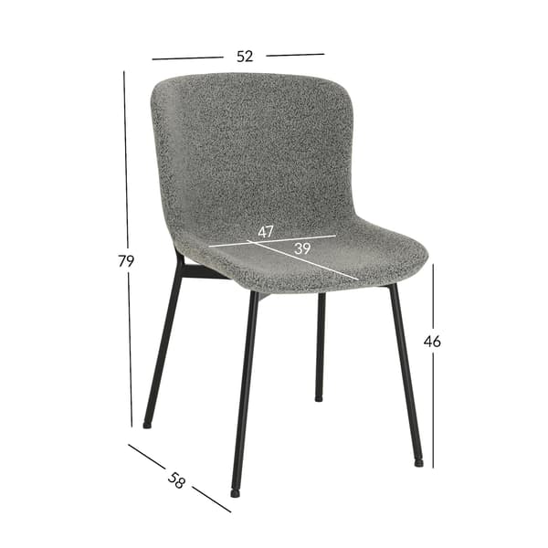 Stol MANOLO 52x58x79 cm grå