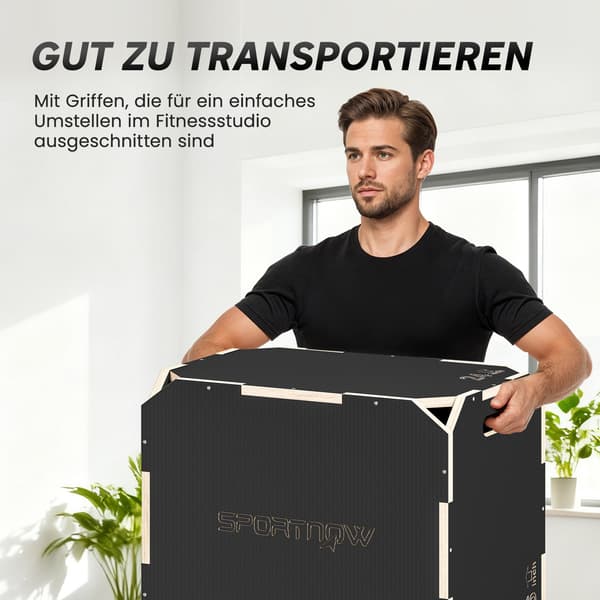 Plyometrisk Hoppeboks 61x51x41 cm Sort Træ