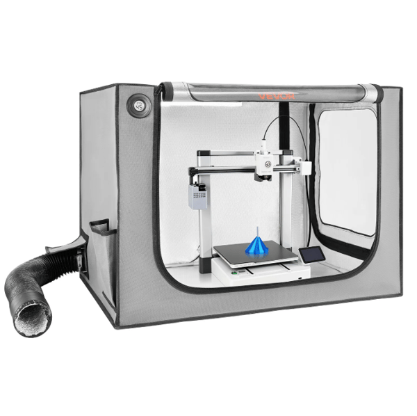3D-printer kabinet, 80x58x58 cm, grå, ventilation
