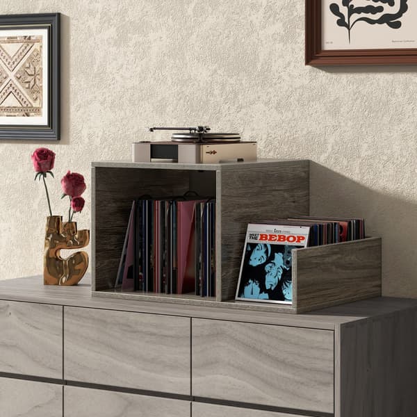 Levylevykkeen teline pistorasialla 66x45x67 cm harmaa