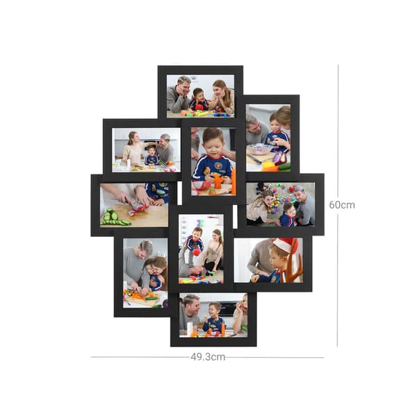 Fotorammer Collage, 60x49,3x3,6 cm, Sort