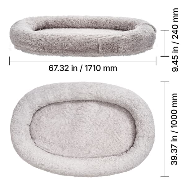 Hundsäng för människor, 171x100x24 cm, Grå, Memory Foam