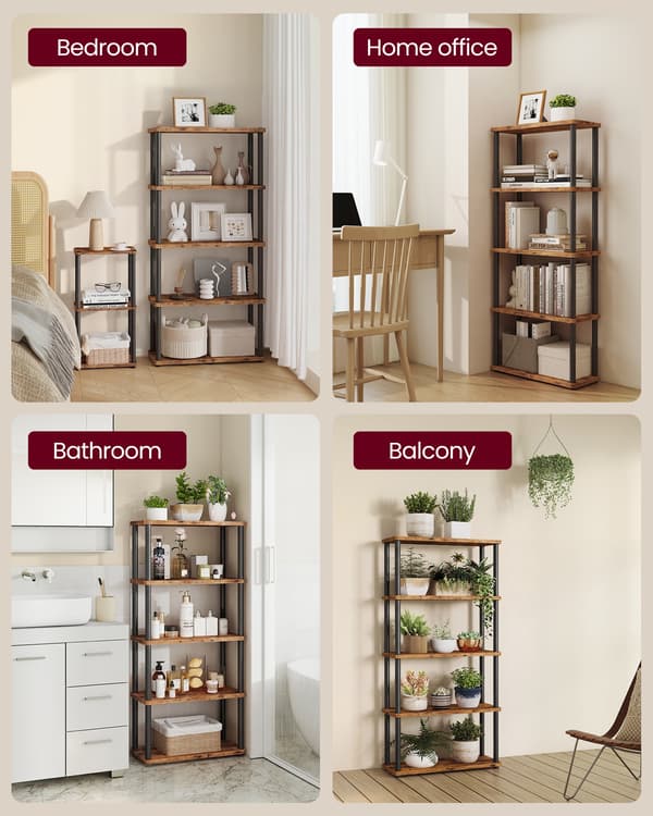 Bogreol 60x23,8x139 cm rustik brun