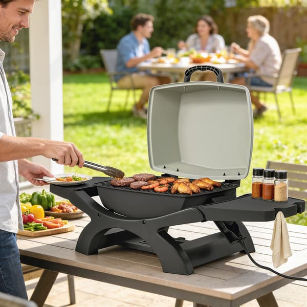 Bordgrill 23x71 cm Sort Støbejern