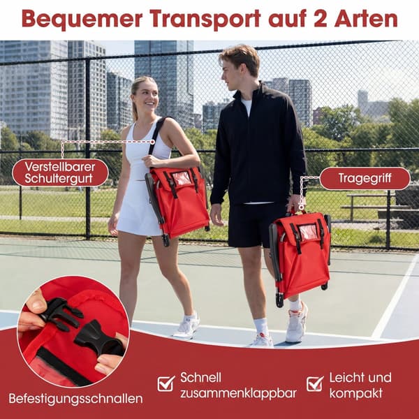 Stadiumsæder 2 stk 76x54x44 cm rød