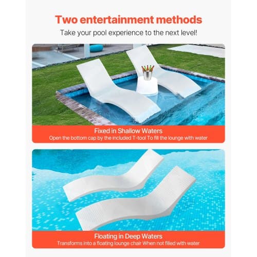 Pool-liggestole, sæt af 2, 180x60x56 cm, PE-materiale