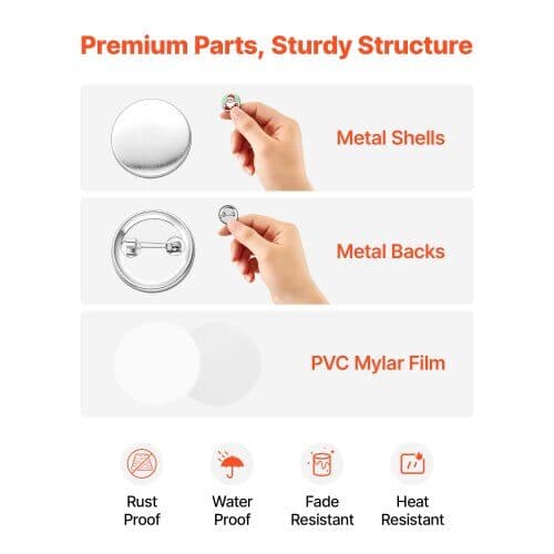 Påfyllningskit för knappmaskin 200 set Ø25 mm silver/vit