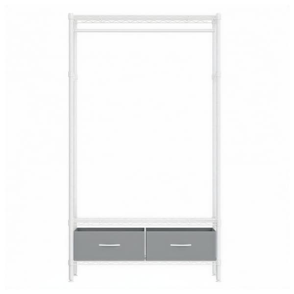 Klesstativ 40x90x180 cm Hvit Stål