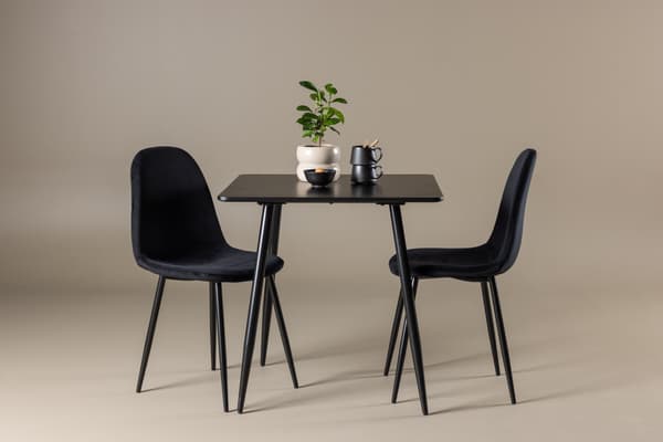 Spisebordssæt Polar 75x75 cm Sort
