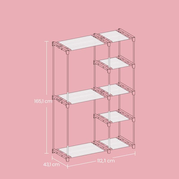 Garderobeskab 112x43x165 cm Sort Stof
