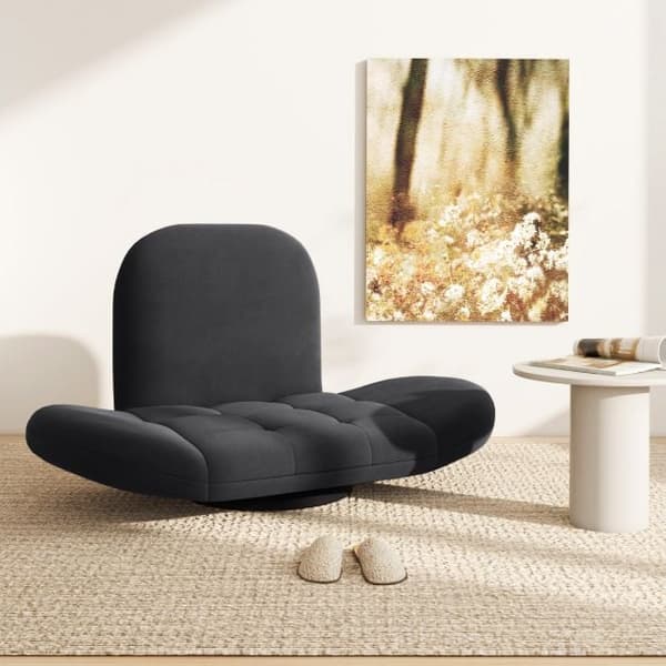 Drejelig gulvstol 89-59x72x46-63 cm sort
