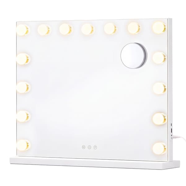 Hollywood-makeupspejl med 15 dæmpbare LED-lys