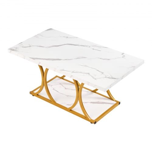 Soffbord, 100x55x45 cm, Vit, Metallram