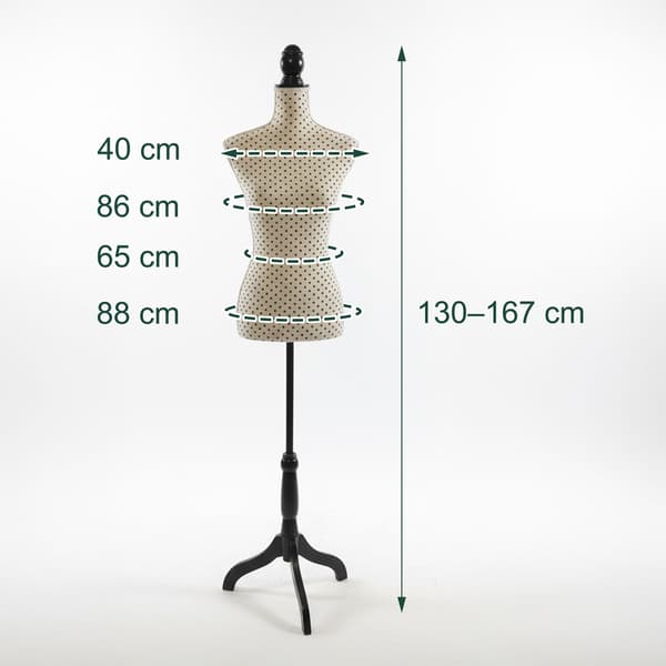 Mannequin 130x41x34 cm Beige Sort, Kodustaar