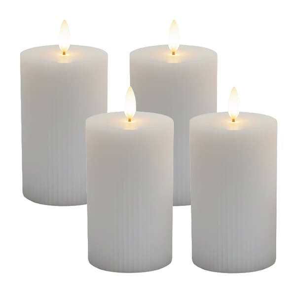 LED-kynttiläsarja, 4 kappaletta, harmaa, vahaa, Kodustaar