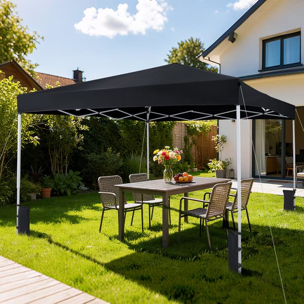Sammenklappelig Havepavillon 290x290x230-248 cm sort