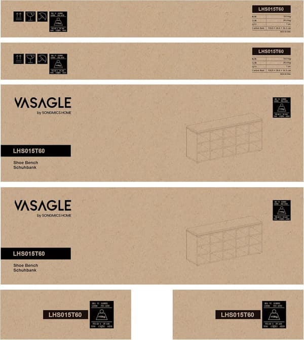 Skobænk 105x30,3x48 cm Brun Opbevaring