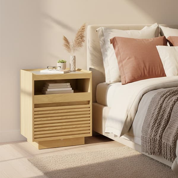 Sängbord 40x45x55 cm Beige, MDF