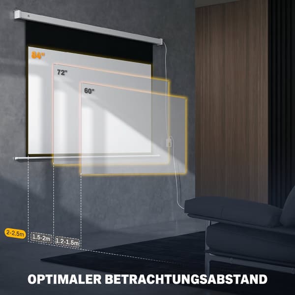 Projektorlærred 212x150 cm hvid