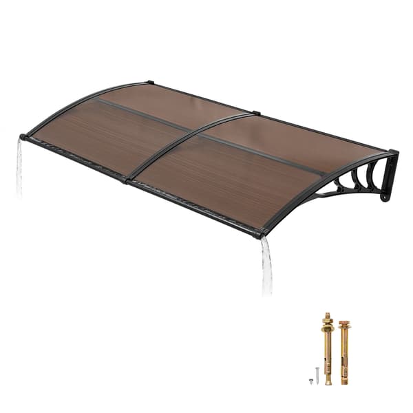 Dørmarkise 96,5x198,7x27,5 cm Brun Polycarbonat