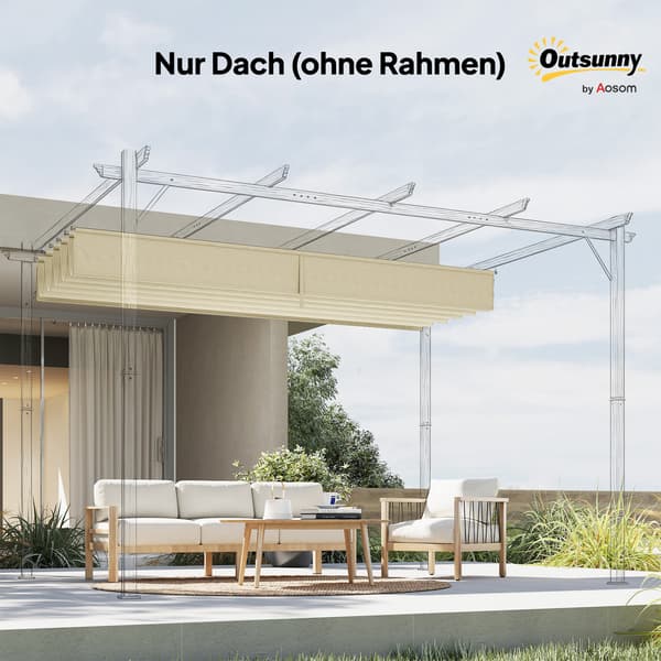 Pergola erstatningsdug 250x255 cm, hvid, polyester