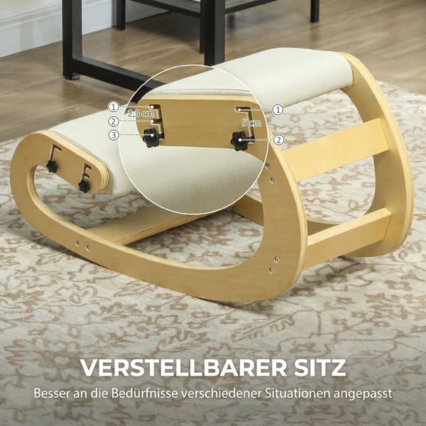 Ergonomisk knästol 55x85x55 cm krämvit