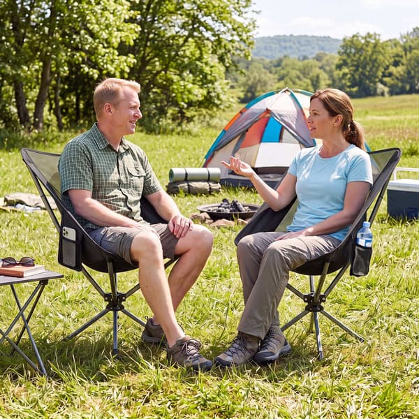 Campingstol 63,5x64,8x83,8 cm sort