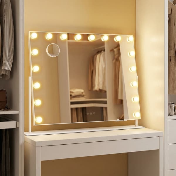 Makeupspejl 80x60 cm Hvid LED-belysning