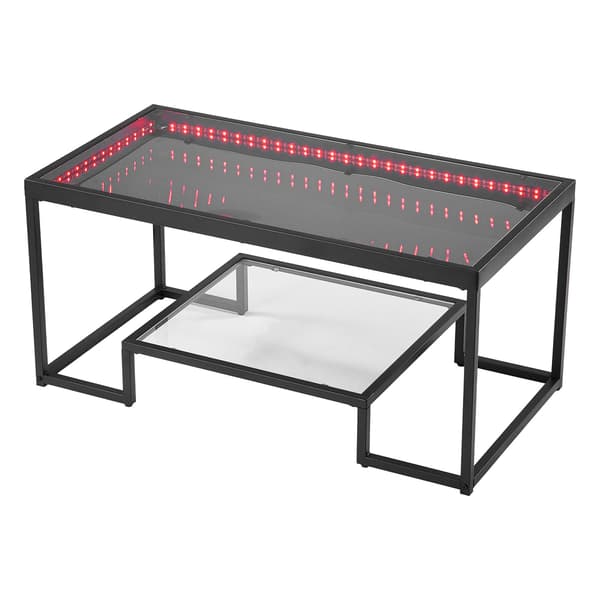Soffbord, Härdat glas, 100x51x48 cm, Förvaring