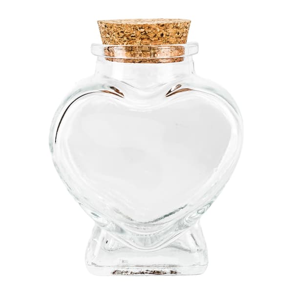 Sæt med hjerteformede glasflasker 7,5x6x4 cm transparent glas, Kodustaar