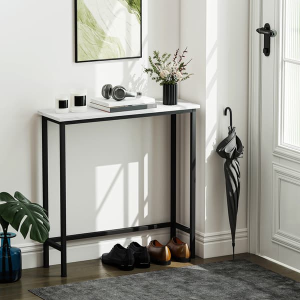 Konsolbord, 75x24x76 cm, Sort, justerbar