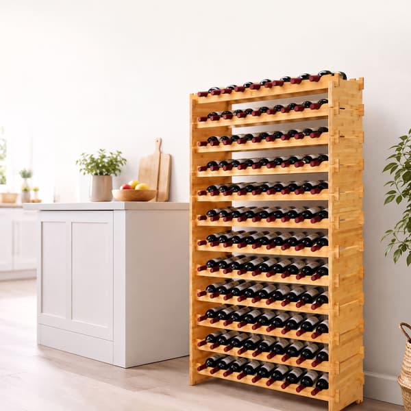 Stabelbar vinholder, bambus, Kodustaar