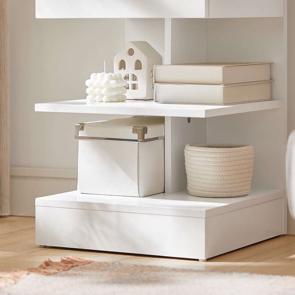Sängbord Set, 39x39x65 cm, Vit, Förvaring