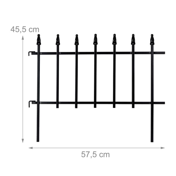 Blomsterbedhegn, 45.5x57.5x2.5 cm, Sort, Jern, Kodustaar