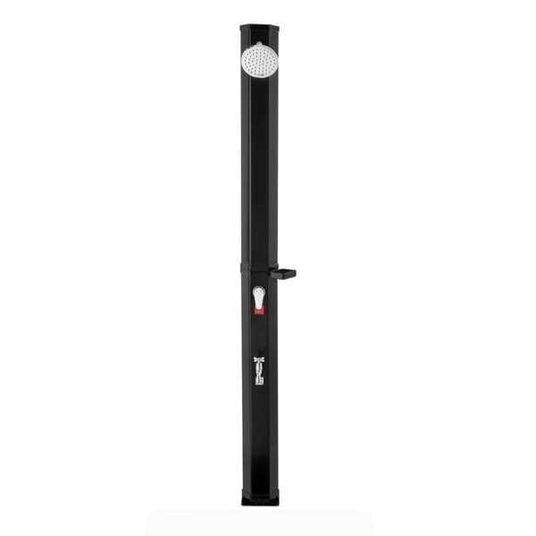 Udendørs solopvarmet bruser, 35L, 40x25.5x216 cm, sort