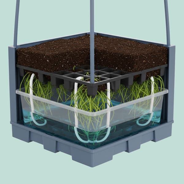 Planter Sæt 145x25x25 cm Grå Plastik, Kodustaar