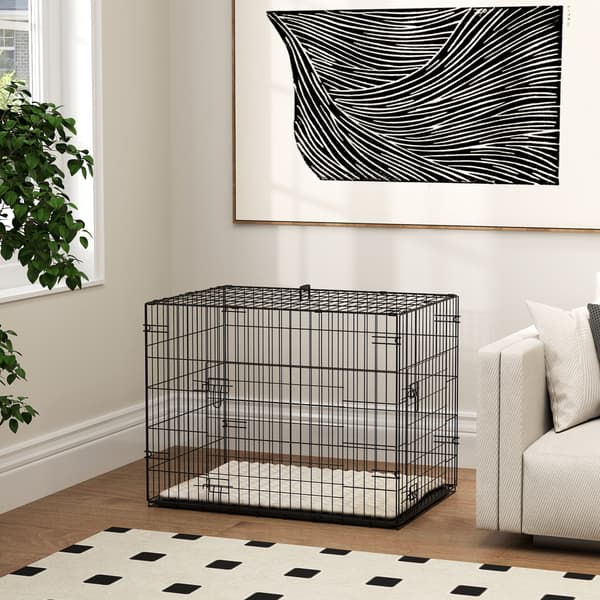 Hundebur 75x48,5x53 cm Sort, sammenklappeligt