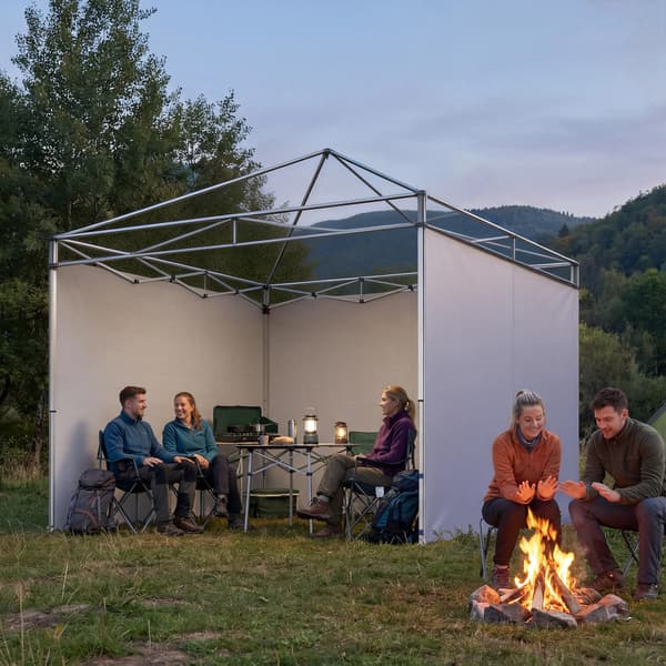 Gazebo sidevægssæt 300x200 cm blå polyester