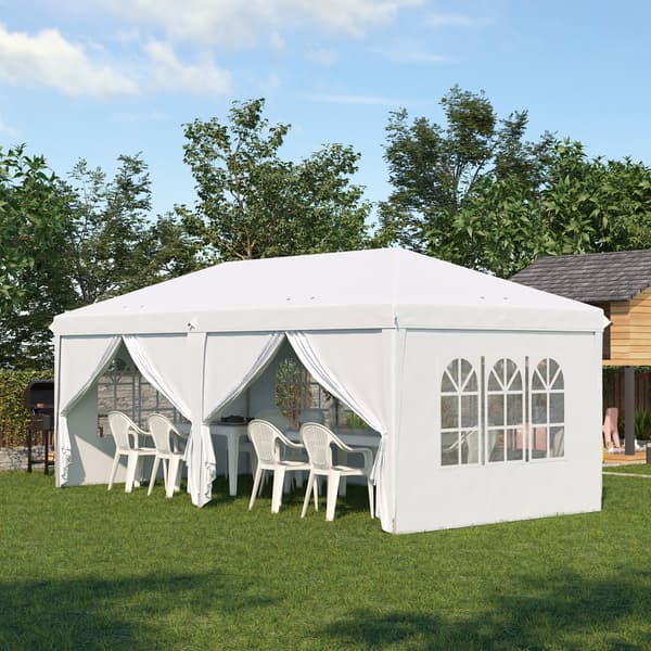 Puutarhapaviljonki, 585x295 cm, Valkoinen