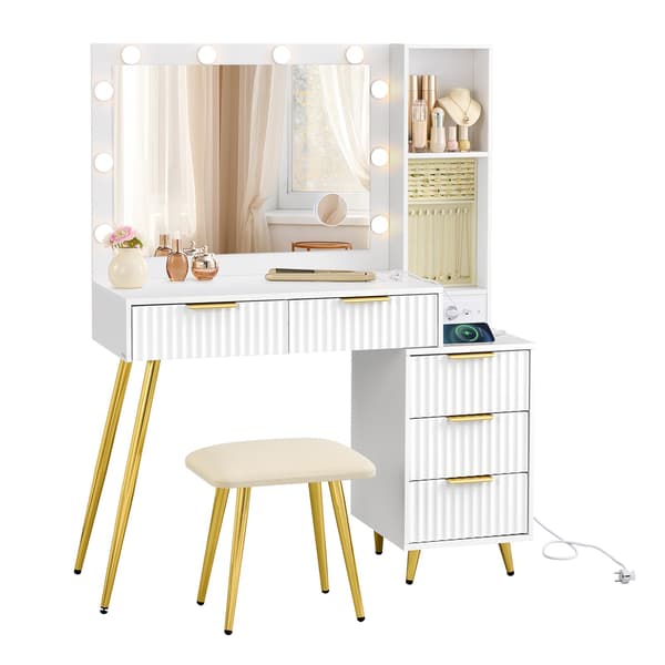 Sminkbord 40x110x135 cm Vit