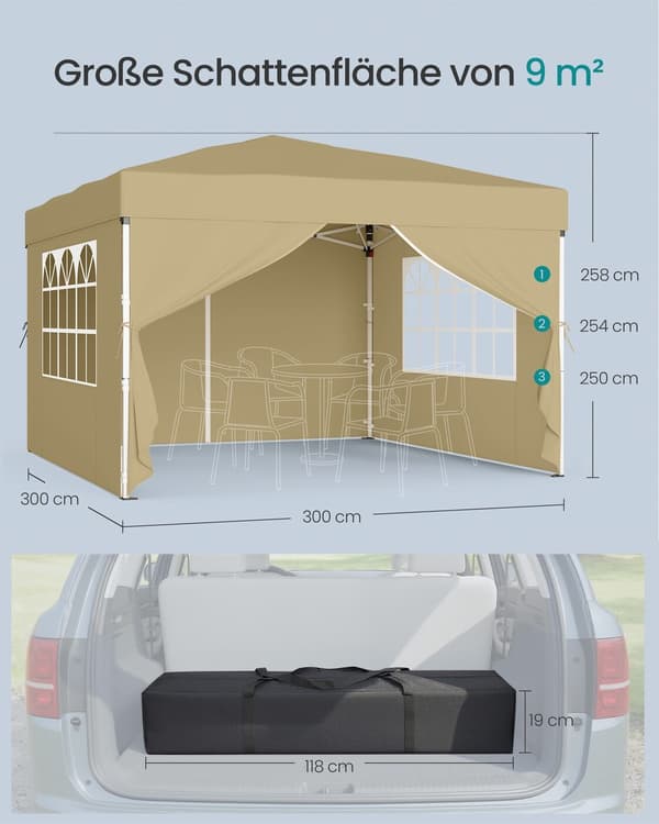 Pavillon 300x300x260 cm Beige
