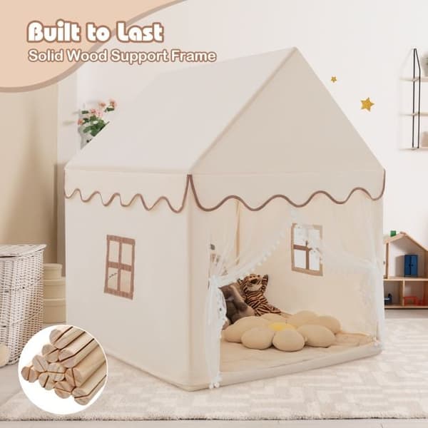 Lasten leikkiteltta pehmustetulla matolla, beige