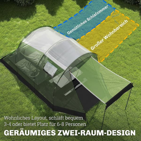 Campingtält 460x260x190 cm Grönt Polyester